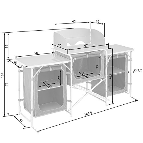 TecTake 800585 - Cocina de Camping, Aluminio, Ligera, Plegable - Varios Modelos (Tipo 1 | No. 402919)