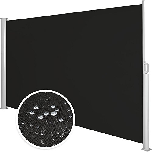 TecTake Toldo Lateral de Aluminio Separador retráctil terraza protección De Vivienda y de Base Postes Completo de Aluminio Varias tamaños - (Negro | 180x300cm | no. 401528)