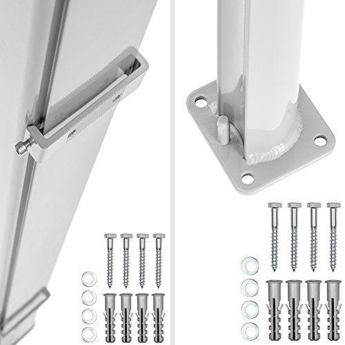 TecTake Toldo Lateral de Aluminio Separador retráctil terraza protección De Vivienda y de Base Postes Completo de Aluminio Varias tamaños - (Negro | 180x300cm | no. 401528)