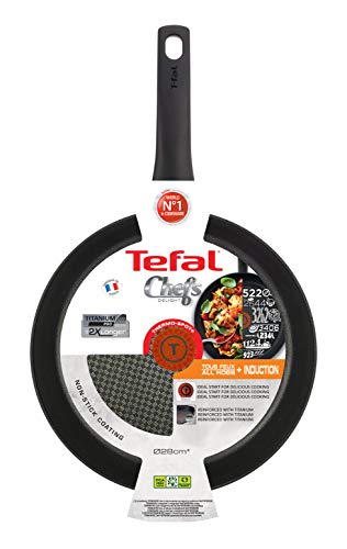 Tefal C6940602 - Cacerola (Alrededor, Sartén multiuso, Negro, Marrón, Titanium Pro, Aluminio, Thermo-Spot)