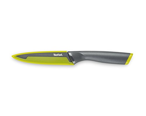 Tefal Fresh Kitchen - Cuchillo, Acero Inoxidable, Anthrazit/Gelb, 12 cm