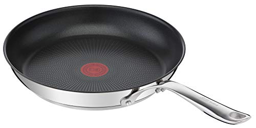 Tefal Jamie Oliver Set sartenes 20-24-28 cm, acero inoxidable, antiadherente reforzado con Titanio, thermo-signal, forma profunda, apta para gas, vitrocerámica, eléctricas e inducción, fácil limpieza