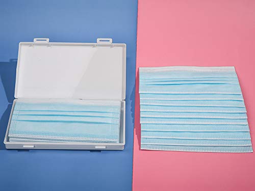 TEFIRE Portátiles Caja de Almacenamiento, Antipolvo Prevención Caja de Almacenamiento de Plástico (Rosa y Blanco)