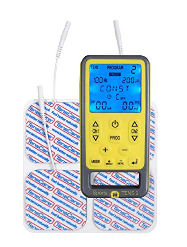 TensCare Sports TENS - Electroestimulador muscular. Programas predeterminados TENS, EMS y para masaje y programas manuales. Alivio del dolor, tonificación y relajación musculares.