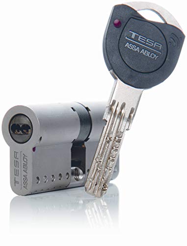 Tesa Assa Abloy, TK153030N, Cilindro de Alta Seguridad, TK100, Doble Embrague, Leva Larga, 0 W, 0 V, Niquelado, 30 x 30 mm