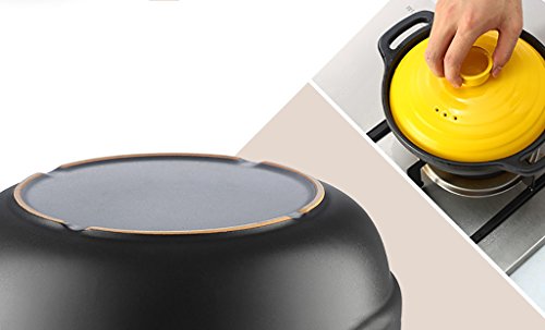 TFguo Cazuela pequeña Claypot Arroz Caliente-resistentes Olla seca Olla de cerámica Olla Pot Olla de guiso Wok coreano Restaurante Wok Olla de guisado Guisado amarillo Pollo 0.9L