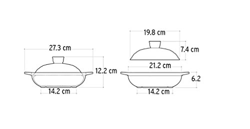 TFguo Cazuela pequeña Claypot Arroz Caliente-resistentes Olla seca Olla de cerámica Olla Pot Olla de guiso Wok coreano Restaurante Wok Olla de guisado Guisado amarillo Pollo 0.9L