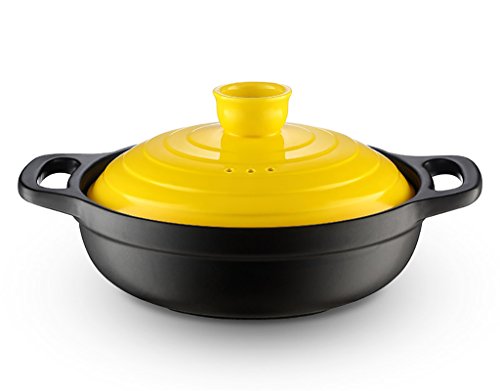 TFguo Cazuela pequeña Claypot Arroz Caliente-resistentes Olla seca Olla de cerámica Olla Pot Olla de guiso Wok coreano Restaurante Wok Olla de guisado Guisado amarillo Pollo 0.9L