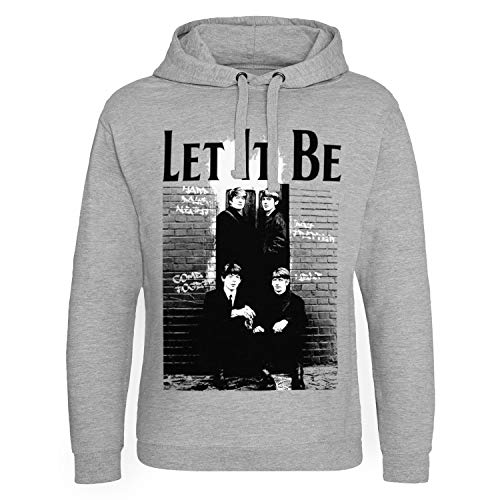 The Beatles Licenciado Oficialmente Let It Be Sudadera con Capucha Epic (Heather Gris), X-Large