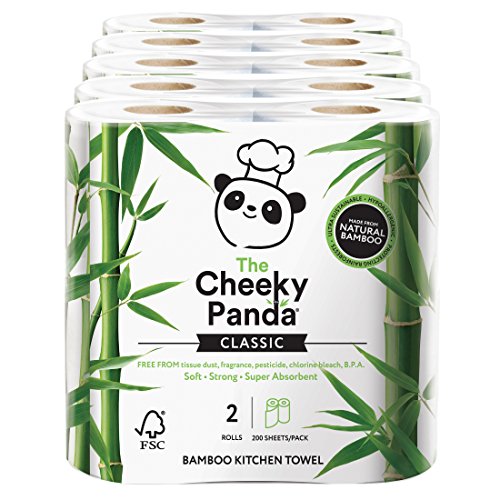 The Cheeky Panda - Toalla de cocina de bambú 100%, paquete de 5, 200 unidades