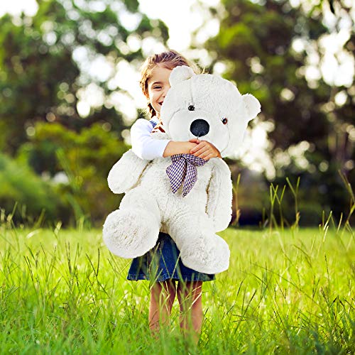 THE TWIDDLERS Oso Peluche 120cm - Gigante Blanco Teddy Bear con Sensación De Felpa Suave Regalo para Día De San Valentín –Grande Tierno Y Romántico para Pareja, Y Ocasiones Especiales