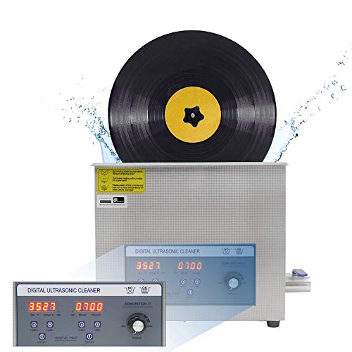 THMY 6L Limpiador Ultrasónico de Disco de Vinilo PS-30AL de Acero Inoxidable con Temporizador & Control de Temperatura Rotación Automática para Disco de 7 In. 12 In. (6 Discs)