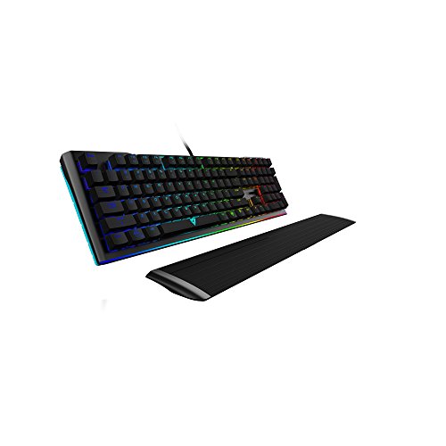 ThunderX3 AK7CHB - Teclado gaming mecánico (RGB 16.8 millones de colores, 11 efectos de luz, tiras Led en la parte superior e inferior, switch Cherry AZUL, teclas macro programables) color negro