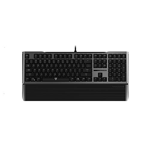 ThunderX3 AK7CHB - Teclado gaming mecánico (RGB 16.8 millones de colores, 11 efectos de luz, tiras Led en la parte superior e inferior, switch Cherry AZUL, teclas macro programables) color negro