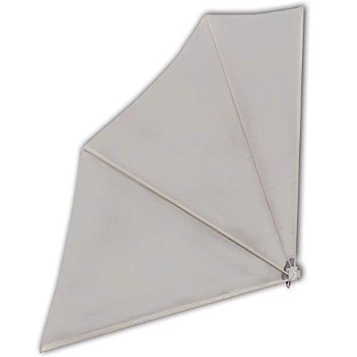 Tidyard Toldo Lateral Plegable de Pared Toldo Persiana de Ventana Exterior para Terraza Balcón Patio,Marco Fuerte de Acero,Crema 140x140cm