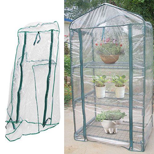 Tienda de invernaderos, planta portátil de PVC Casa verde Mini plantas de flores cálidas Hogar cubierta vegetal resistente al agua para la plantación de jardinería en exteriores e interiores (sin sopo