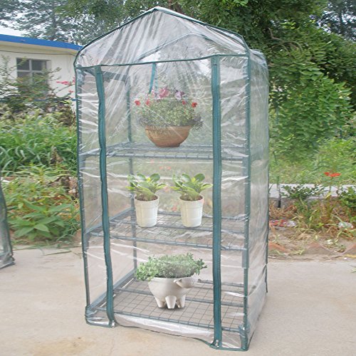 Tienda de invernaderos, planta portátil de PVC Casa verde Mini plantas de flores cálidas Hogar cubierta vegetal resistente al agua para la plantación de jardinería en exteriores e interiores (sin sopo