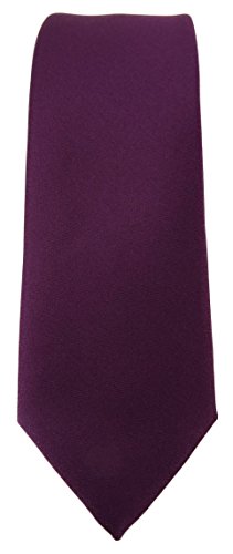 TigerTie - Corbata - Liso - para hombre Burdeos Violeta Talla única