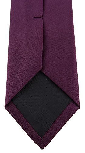 TigerTie - Corbata - Liso - para hombre Burdeos Violeta Talla única