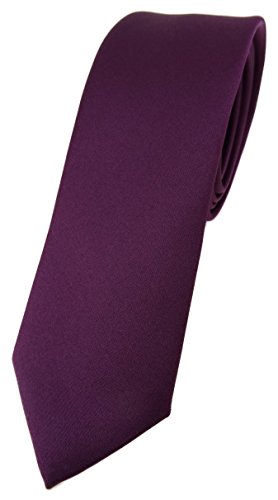 TigerTie - Corbata - Liso - para hombre Burdeos Violeta Talla única