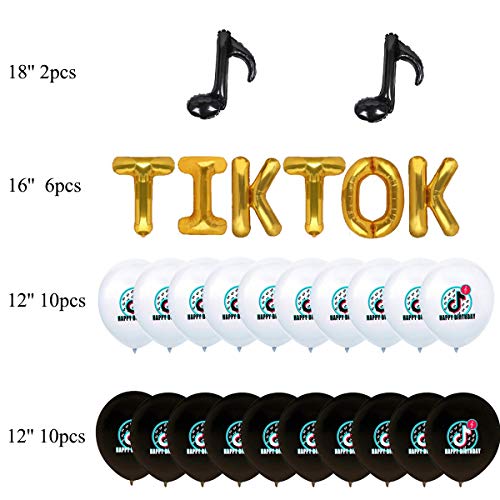 Tik Tok Party Decorations - Tik Tok Birthday Party Decoration Happy Birthday Banner Tik Tok Note Aluminum Balloon Latex Balloon Cake Toppers