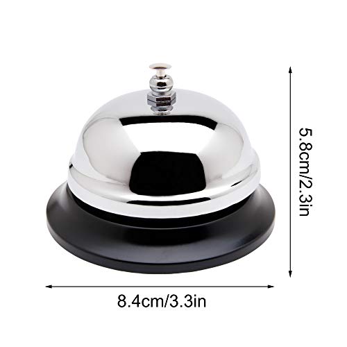 Timbre de Recepción Timbre de Mesa Campana Clasico de Acero para Llamadas Bell para Hotel, Bar, Escuelas, Restaurantes, Hospitales (3pack)