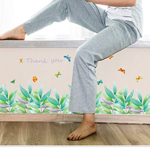 Timlatte Antecedentes Línea de la Flor de Mariposa Etiqueta de la Pared de la Esquina Sala de TV Sala Infantil del Papel Pintado PVC extraíbles Adhesivos de Tatuaje