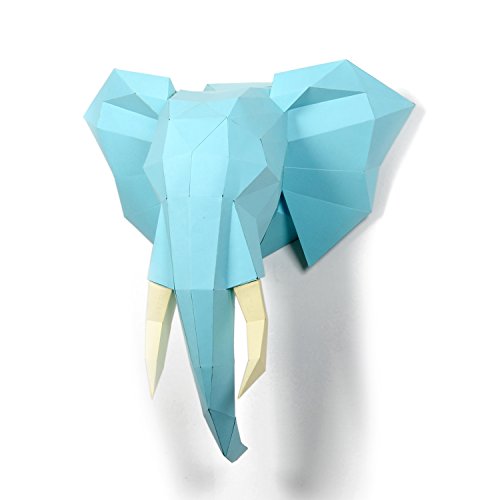 Timorn DIY Pre-Cortado Papercraft Ensamblaje Kit 3D Wall Elefante Head Trophy (Elefante)