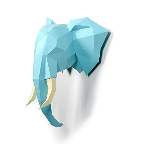 Timorn DIY Pre-Cortado Papercraft Ensamblaje Kit 3D Wall Elefante Head Trophy (Elefante)