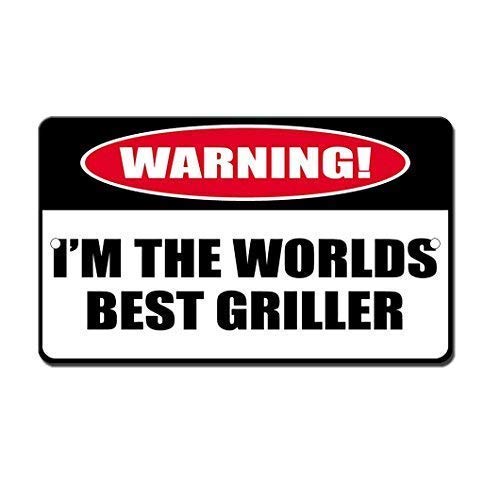 Tin Sign Fashion World'S Best Griller Novelty Aluminum Sign Wall Plaque for Indoor Outdoor 7.8x11.8 Inch