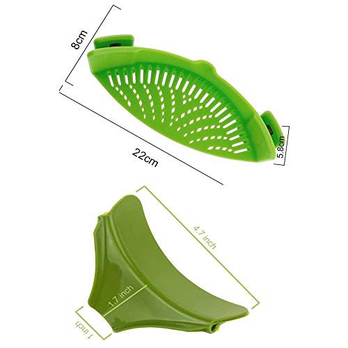 tingz Filtro de colador de Silicona con Clip a presión,Embudo de Sopa más para sartén Tamaño Universal Material de Grado FDA/Resistente al Calor