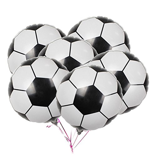 Tinksky 10 Unids 18 Pulgadas de Fútbol de Papel de Aluminio Globo de Fútbol Metálico Mylar Globos de Decoración para la Fiesta de Cumpleaños