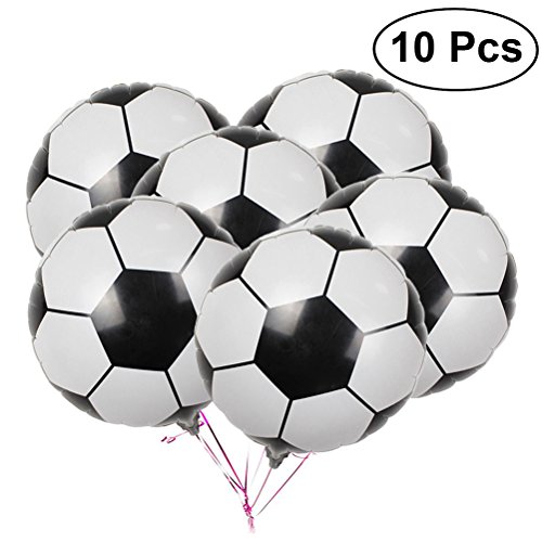 Tinksky 10 Unids 18 Pulgadas de Fútbol de Papel de Aluminio Globo de Fútbol Metálico Mylar Globos de Decoración para la Fiesta de Cumpleaños