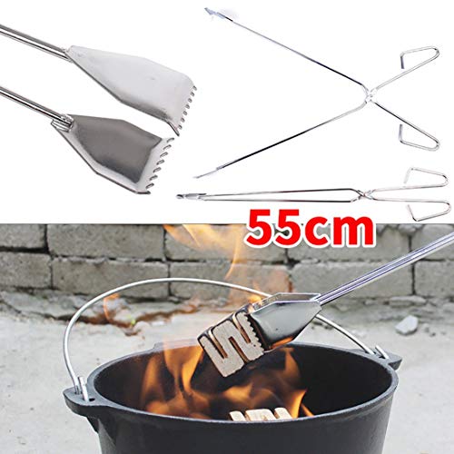 Tipo de tijeras de acero inoxidable Pinza para alimentos a la parrilla Pinzas para barbacoa portátiles Pinza universal para alimentos Gadget para exteriores Herramientas para barbacoa - Plata