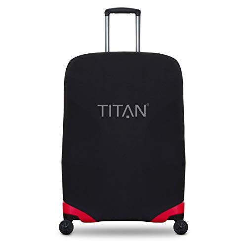 TITAN Luggage Cover Universal - aus elastischem Spandex Polyester für 4-RAD Trolleys L, Black, 825304-01 Equipaje de Mano, 77 cm, 0.01 Liters, Negro (Black)