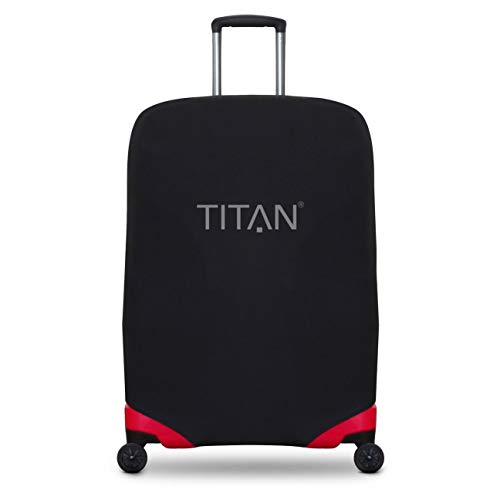 TITAN Luggage Cover Universal - aus elastischem Spandex Polyester für 4-RAD Trolleys L, Black, 825304-01 Equipaje de Mano, 77 cm, 0.01 Liters, Negro (Black)