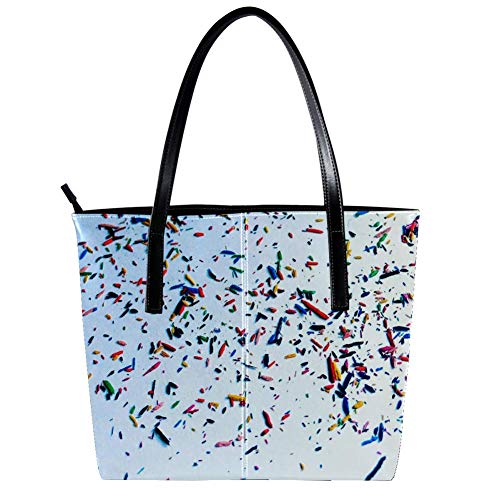 TIZORAX Colored Confetti - Bolso de mano para mujer, piel sintética, asa superior