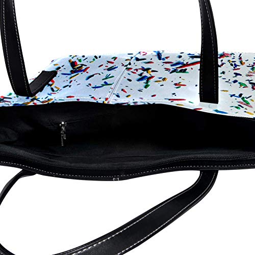 TIZORAX Colored Confetti - Bolso de mano para mujer, piel sintética, asa superior