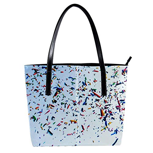 TIZORAX Colored Confetti - Bolso de mano para mujer, piel sintética, asa superior