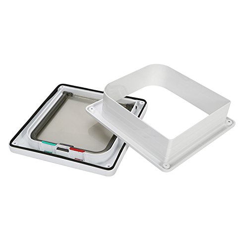 TKOOFN® 4-Modo Puerta Magnética Bloqueable de Aleta para Gato Gatito Perro Perrito Mascota Seguridad (S, Blanco)