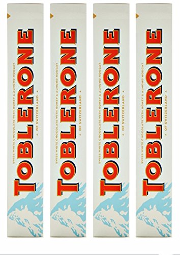 Toblerone White, Edición Limitada Gigante, 4 piezas con cada 360 gramos, Suiza