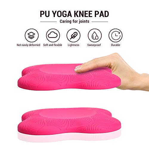 Tobwolf - Rodilleras de yoga (2 unidades, espuma antideslizante), cómoda almohadilla de apoyo para yoga, ejercicio, para proteger la rodilla, tobillo, codo, mano), color rosa