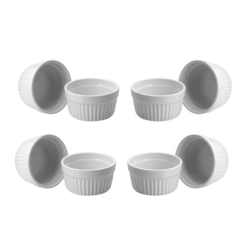 ToCi – Blanco Crema Brulee Moldes 9 cm | cuencos para recipientes Fin | tarrina de cerámica | también para chocolate de Souffle 8 unidades