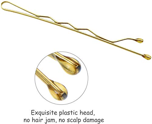 TOKERD 300 Pinza de Pelo Oro Horquillas de Pelo Metal Clips de Pelo Bollo Pin de peluquería para Niñas y Mujeres con Caja de Almacenamiento