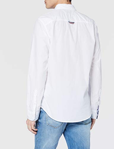 Tommy Hilfiger Original On End Camisa, Weiß (Classic White 100), Large para Hombre