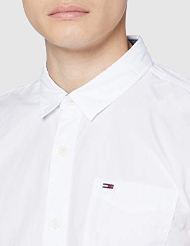 Tommy Hilfiger Original On End Camisa, Weiß (Classic White 100), Large para Hombre