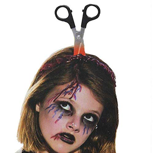 TOOGOO 2 Unids Cabeza Tijeras Diadema + Cuchillo de Fruta Diadema Halloween Hebilla de Cabeza Realista Ordenada Diadema de Cabeza Props de Banda de Cabello Diadema Banda para el Cabello