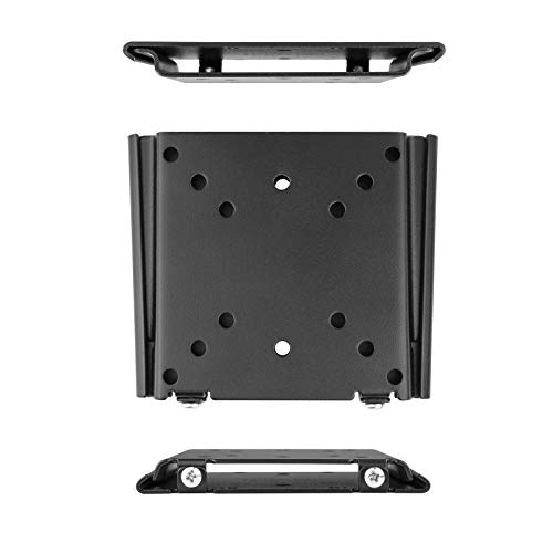 TooQ LP1023F-B - Soporte fijo de pared para monitor/TV/LED/LCD de 10" a 23", hasta 30kg de peso, distancia a la pared de 15 mm, formato VESA hasta 100x100, color negro