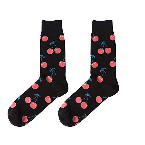 Topdo 1 par de calcetines antimoho para niña modelo de frutas transpirables calcetines antideslizantes de algodón para otoño e invierno para mujeres adultos Amarena 34/44 EU