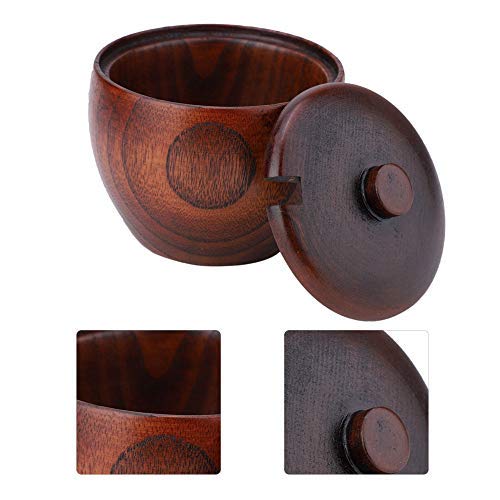 TOPINCN Natural de Madera Cerveza Taza Retro de Gran Capacidad de Agua de té de Madera rústica Que Bebe la Taza de café con asa Drinkware para Home Restaurant Regalo (Tarro de Madera)